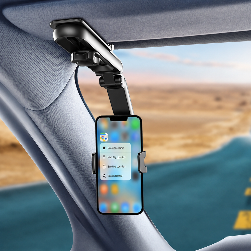 Sun Visor Phone Mount with Adjustable Arm
