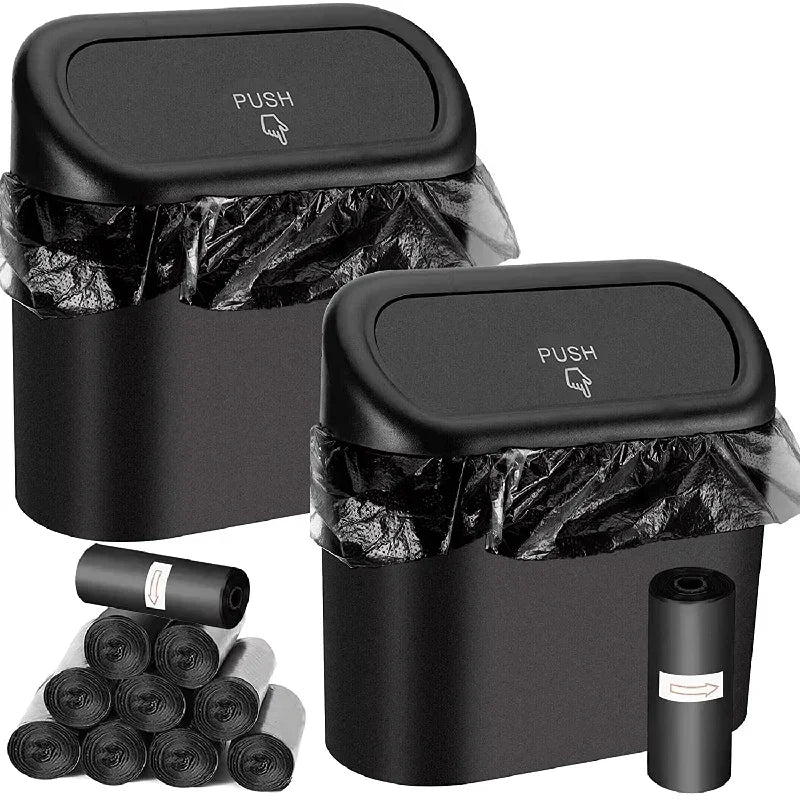 Leakproof Car Trash Can with Lid + Refill Bags