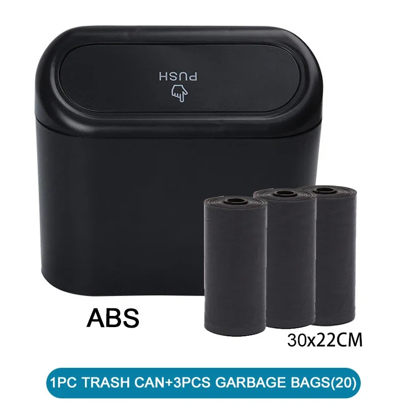 Leakproof Car Trash Can with Lid + Refill Bags