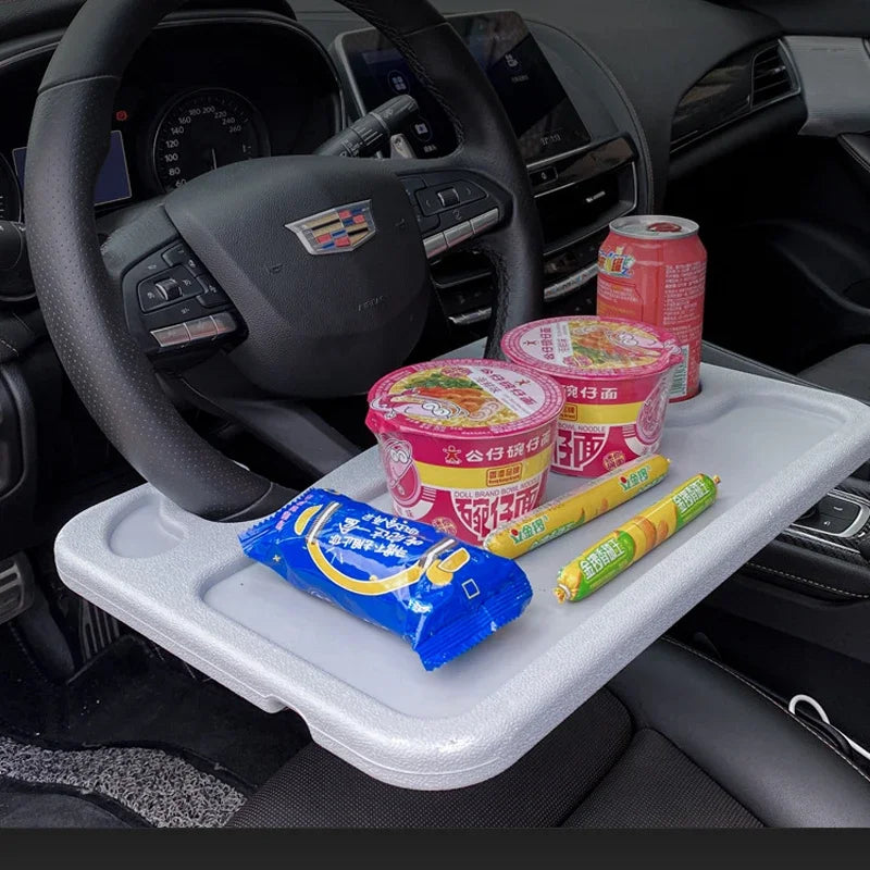 Universal Car Tray Table for Steering Wheel and Seat Back