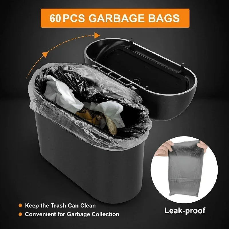 Leakproof Car Trash Can with Lid + Refill Bags