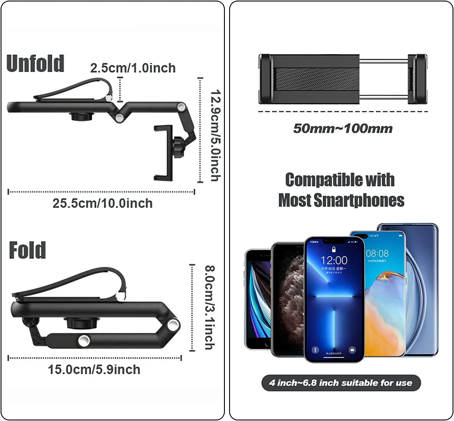 Sun Visor Phone Mount with Adjustable Arm