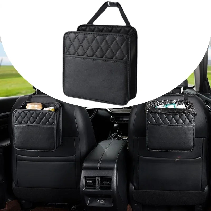 Leather Hanging Headrest Car Seat Organizer