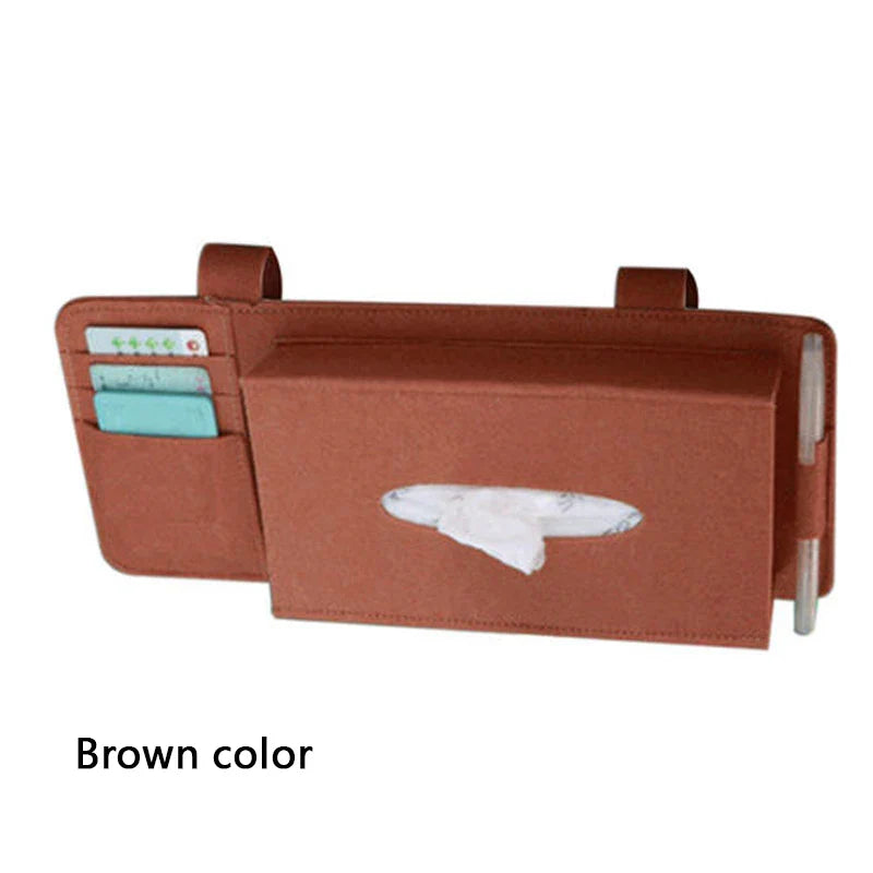 Car Visor Tissue Holder with Card and Pen Slots