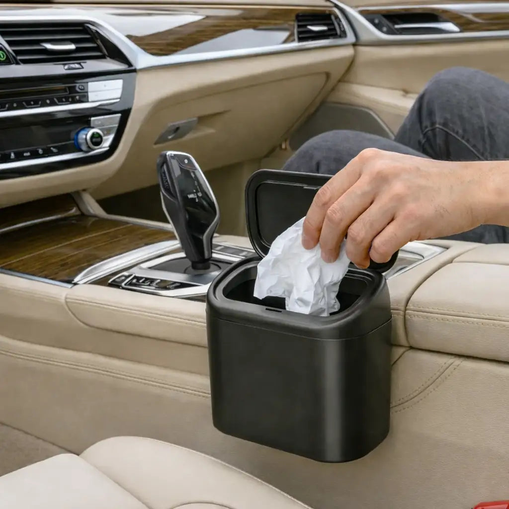 Leakproof Car Trash Can with Lid + Refill Bags